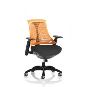 Flex Medium Back Task Operator Office Chair with Arms Black Frame Orange/Black – KC0075