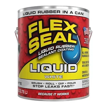 Flex Seal Liquid Rubber Sealant Coating, Satin White, 1 Gallon, Case Of 2