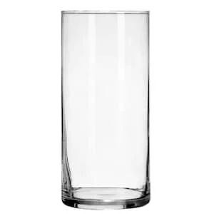 Floral Garden Clear Glass Cylinder Vases, 7.25×3.25 in.