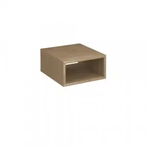 Flux modular storage single wooden cubby shelf – Kendal oak