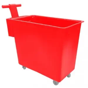 Food Grade Mobile Tapered Truck with Handle; 320L; Red