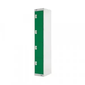 Four Compartment Locker 300x450x1800mm Green Door MC00058