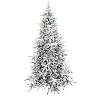 Fraser Hill Farm 6.5′ Flocked Mountain Pine Christmas Tree