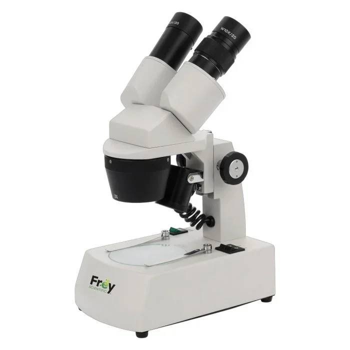 Frey Scientific Compact Binocular Stereo Microscope, 2x and 4x Magnification, LED Illumination