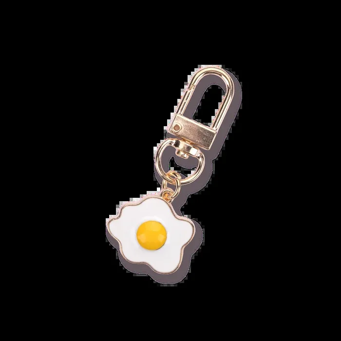 Fried Egg Metal Keychain
