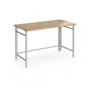 Fuji home office workstation 1200mm x 600mm with folding legs Beech with silver frame
