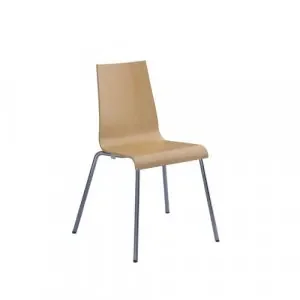 Fundamental dining chair in beech with chrome frame
