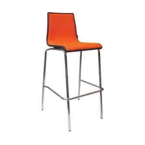 Fundamental dining stool fully upholstered with chrome frame – made to order
