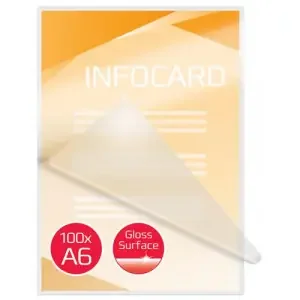 GBC Document Pouch Gloss A6 2×125 micron Clear (100)