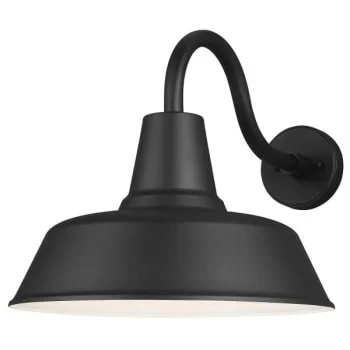 Generation Lighting Barn Light 1-Light Black Outdoor Wall Lantern Sconce Led Bulb
