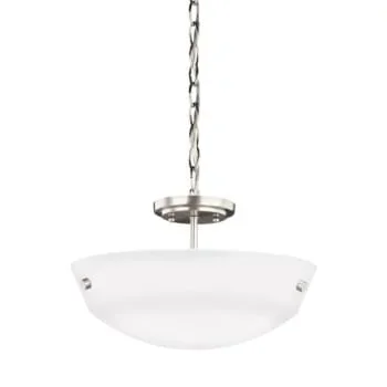 Generation Lighting LED Brushed Nickel Kerrville Two Light Semi-Flush Convertible Pendant
