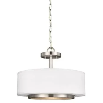 Generation Lighting LED Brushed Nickel Nance Two Light Semi-Flush Convertible Pendant
