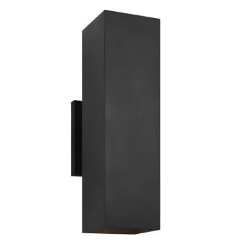 Generation Lighting Pohl 2-Light Textured Black Stonestrong Wall Lantern, Large