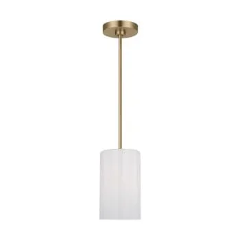 Generation Lighting Rhett 1-Light Satin Bronze Mini-Pendant With Clear/White