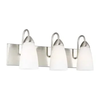 Generation Lighting Seville 3-Light Brushed Nickel Bath Light With Led Bulbs