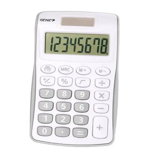Genie 120B 8 Digit Pocket Calculator Silver – 12494