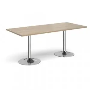 Genoa rectangular dining table with chrome trumpet base 1800mm x 800mm – Barcelona walnut
