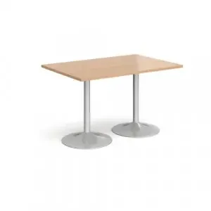 Genoa rectangular dining table with silver trumpet base 1200mm x 800mm – beech