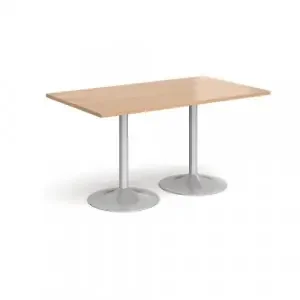 Genoa rectangular dining table with silver trumpet base 1400mm x 800mm – beech