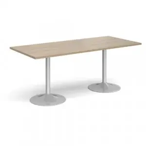 Genoa rectangular dining table with silver trumpet base 1800mm x 800mm – Barcelona walnut