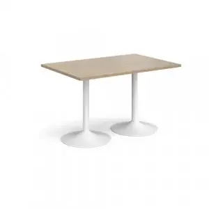 Genoa rectangular dining table with white trumpet base 1200mm x 800mm – Barcelona walnut