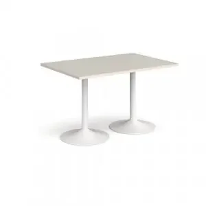 Genoa rectangular dining table with white trumpet base 1200mm x 800mm – Light Grey