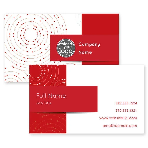 Geo Rings Business Card 2×3-1/2 Rectangle Horizontal