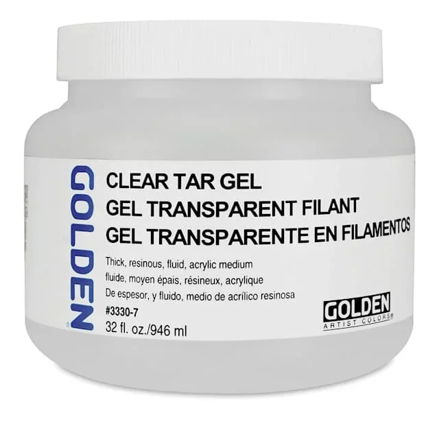 Golden Acrylic Medium – Clear Tar Gel, 32 oz jar