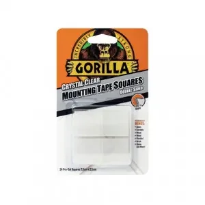 Gorilla Mounting Tape Squares Clear (24 Pack) 3044111
