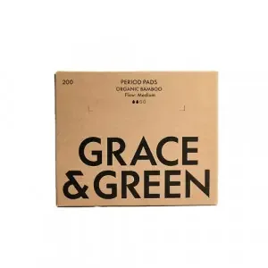 Grace and Green Bulk Bamboo Period Pads Medium (Pack of 200) GGBAMDAYBULK14