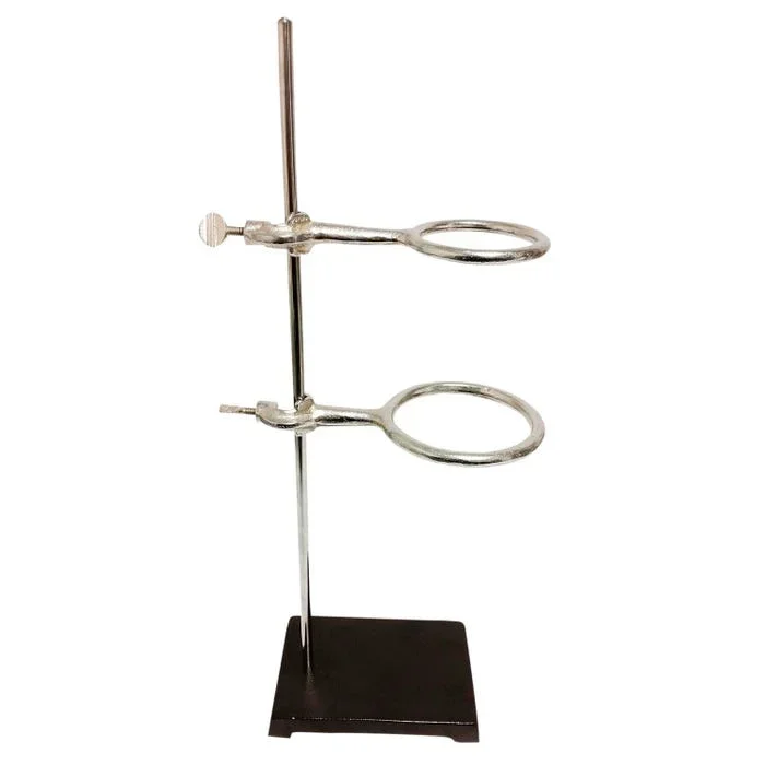 GSC Support Ring Stand and Rings, 6 x 4 in Base, 18 in Rod, Includes 2 Rings