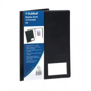 Guildhall A4 Display Book 12 Pocket Black – CDB12Z