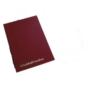 Guildhall Headliner Account Book Casebound 298x203mm 8 Cash Columns 80 Pages Red 38/8Z
