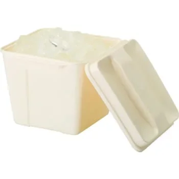 Hapco 3 Quart Plastic Square Ice Bucket, Vanilla, Package Of 36