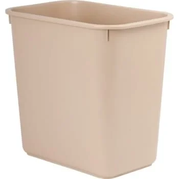 Hapco 8 Quart Rectangular Wastebasket Beige Package Of 12