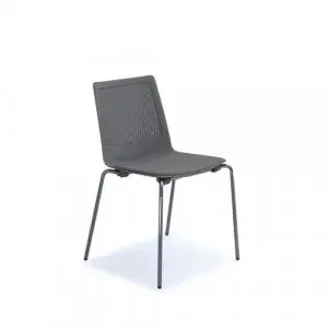Harmony multi-purpose chair with seat pad and chrome 4 leg frame – grey