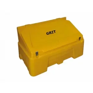 Heavy Duty Polyethylene Grit Bin c/w 2x Hasp & Staple; 400L; Yellow