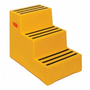 Heavy Duty Polyethylene Industrial Step; 3 Tread; Red
