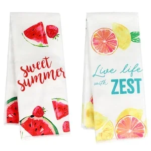 Home Collection Summer Fruit Kitchen Towels, 15×25 in.