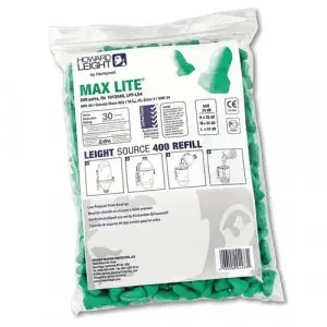 Honeywell MaxLite LS400 Earplug Refill (Pack of 200) Green HL1013048