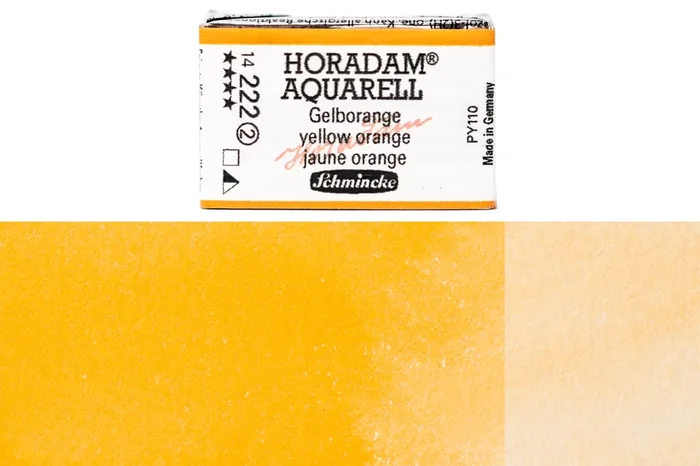 Horadam Watercolor Full Pan, #222 Yellow Orange