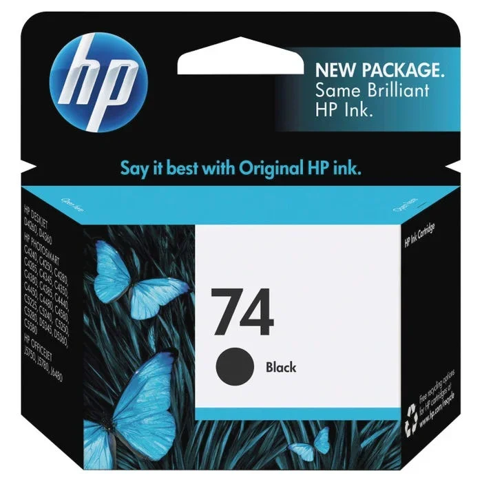 HP 74 Ink Cartridge, CB335WN, Black