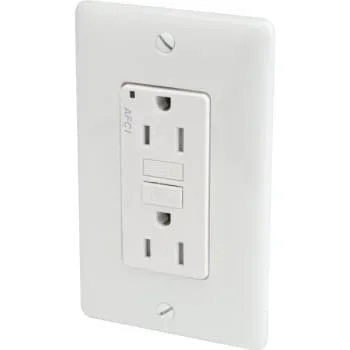 Hubbell 15 Amp 125 Volt Duplex Arc Fault Circuit Interrupter Receptacle (White)