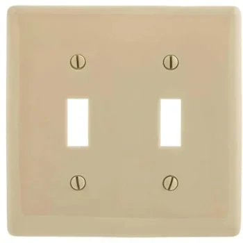 Hubbell 2-Gang Ivory Medium Size Toggle Wall Plate