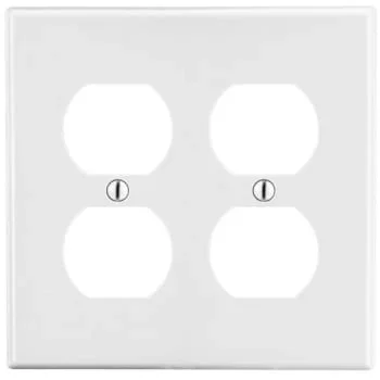 Hubbell 2-Gang Plastic Receptacle Wall Plate (25-Pack) (White)