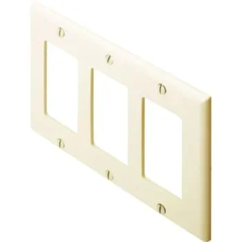 Hubbell 3-Gang Polycarbonate Decorator Thermoplastic Wall Plate (Ivory)