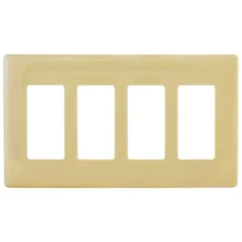 Hubbell 4-Gang Decorator Wall Plate (Ivory)