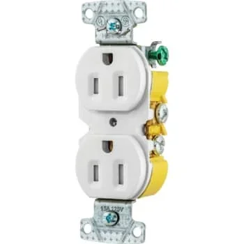 Hubbell® 15a Duplex Tamper Resistant Receptacle (White) (10-Pack)