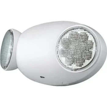 Hubbell White Dual-Head Led Emergency Light Damp Location Listed Remote Capacity