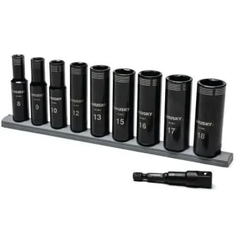 Husky 3/8 In. Drive Thin Wall Deep Impact Mm Socket Set